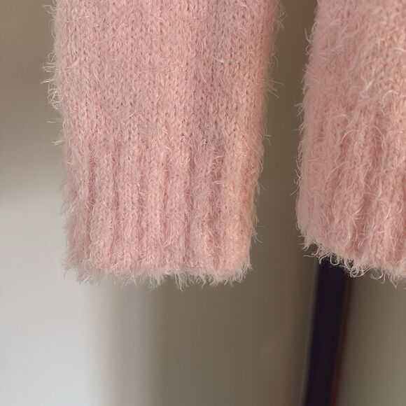 Forever and Ever Girls Fuzzy Unicorn Sweater Light Pink White Pom Poms Soft - Picture 5 of 7